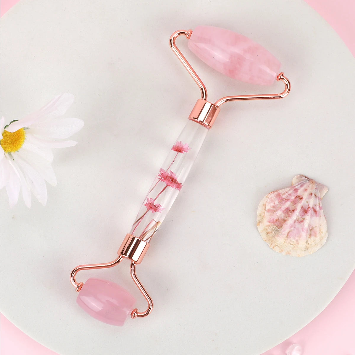 Jade roller dual-ended facial roller