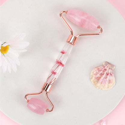 Jade roller dual-ended facial roller