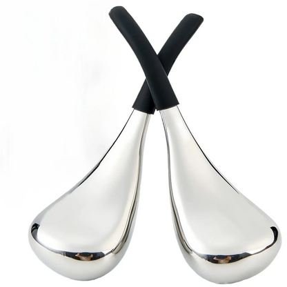 Stainless steel ice globes pair