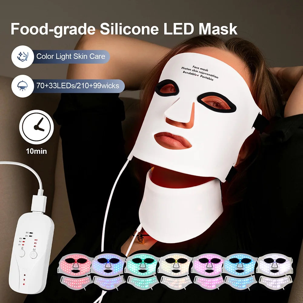 LED face mask 7 colour light modes