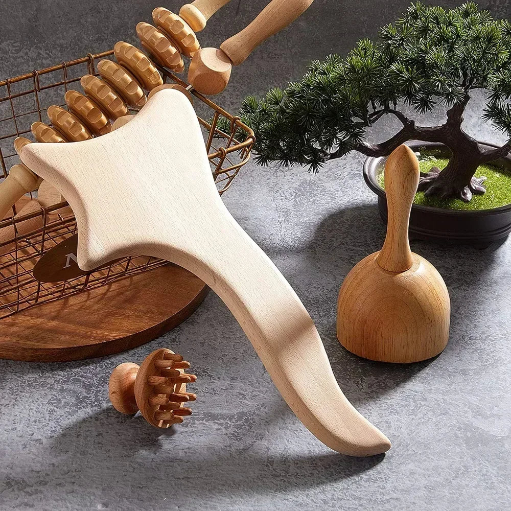 Wooden massage roller detail